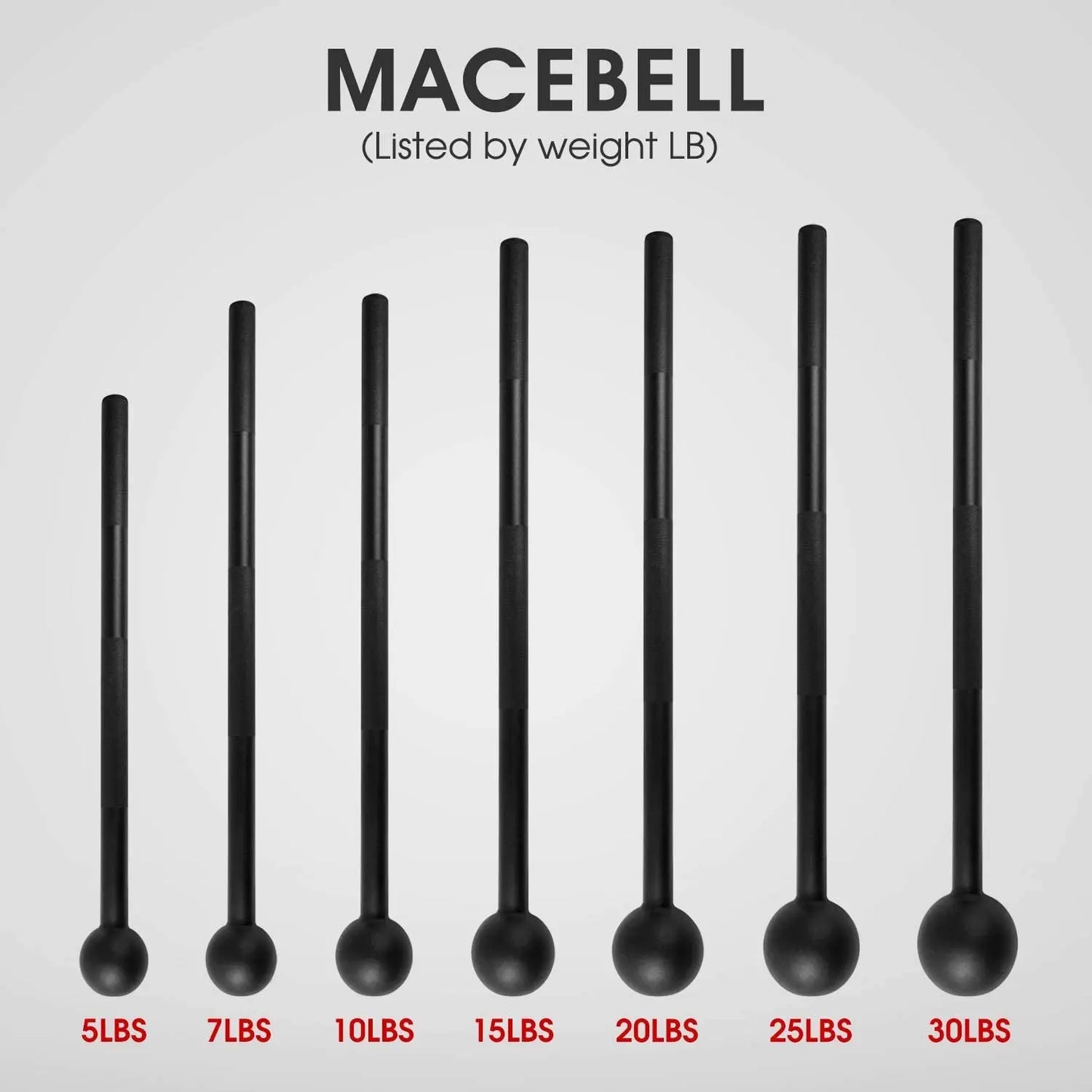 Steel Mace Bell for Strength Training, Support Full Body, Muscles, Shoulder, Grips & Forearms Workouts, Stretching 5, 7, 10, 15, 20, 25, 30 LB for Woman & Man