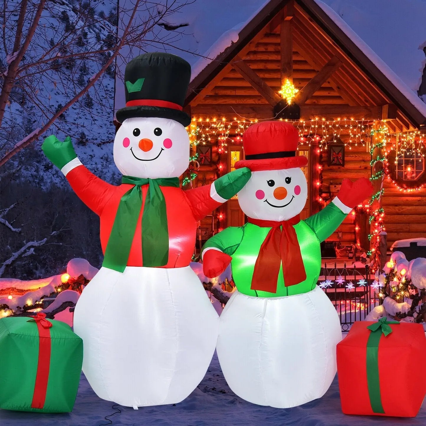 6 Feet Christmas Inflatable Snowmen Blow Up Christmas Decoration Direct by Wilsons Home Store