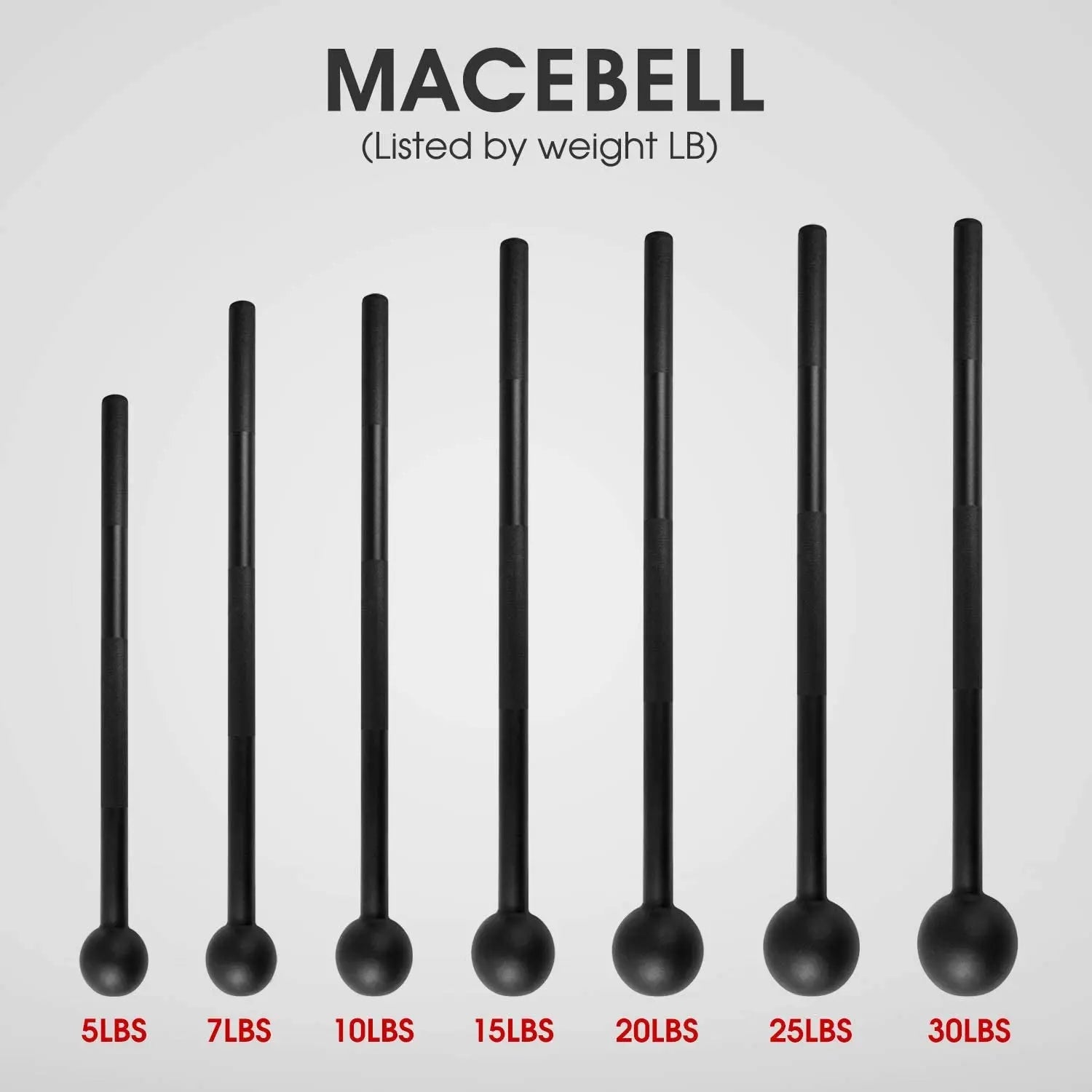 Steel Mace Bell for Strength Training, Support Full Body, Muscles, Shoulder, Grips & Forearms Workouts, Stretching 5, 7, 10, 15, 20, 25, 30 LB for Woman & Man
