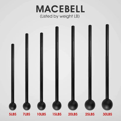 Steel Mace Bell for Strength Training, Support Full Body, Muscles, Shoulder, Grips & Forearms Workouts, Stretching 5, 7, 10, 15, 20, 25, 30 LB for Woman & Man