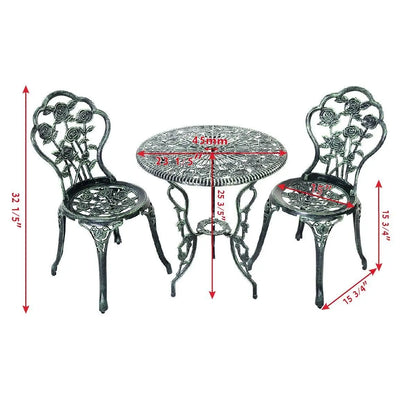 Outdoor Cast Aluminum Patio Furniture Set with Rose Design Direct by Wilsons Home Store