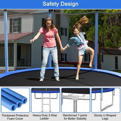 14 Feet Jumping Exercise Recreational Bounce Trampoline with Safety Net Direct by Wilsons Home Store