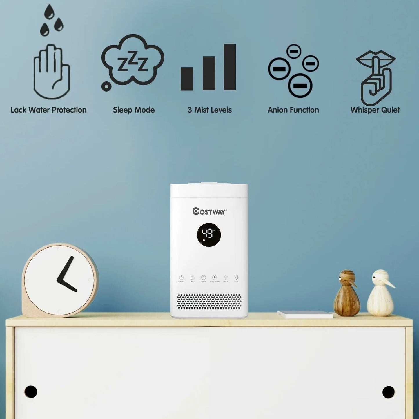 3.5L Quiet Top Fill Air Humidifier with Multiple Mode Direct by Wilsons Home Store