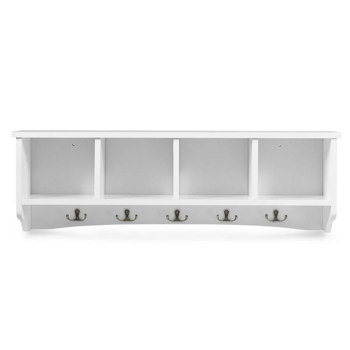 Hanging Entryway Shelf Coat Rack Wall Mounted Storage Cabinets-Black Direct by Wilsons Home Store