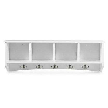 Hanging Entryway Shelf Coat Rack Wall Mounted Storage Cabinets-Black Direct by Wilsons Home Store