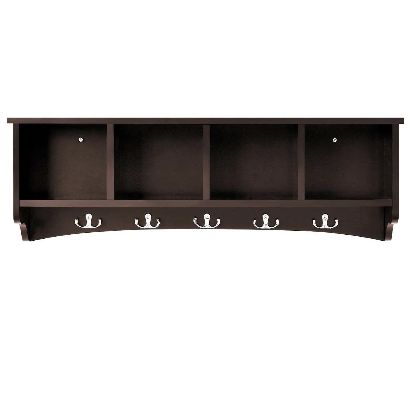 Hanging Entryway Shelf Coat Rack Wall Mounted Storage Cabinets-Black Direct by Wilsons Home Store