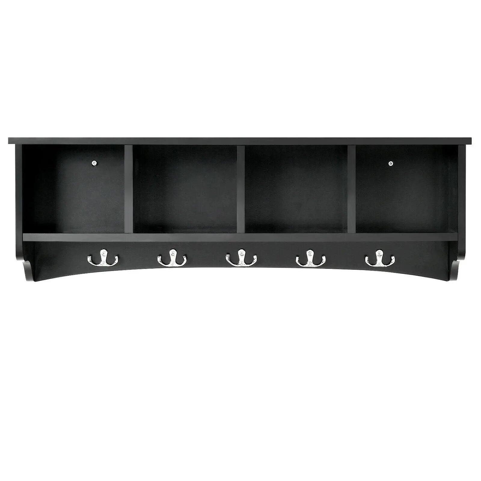 Hanging Entryway Shelf Coat Rack Wall Mounted Storage Cabinets-Black Direct by Wilsons Home Store