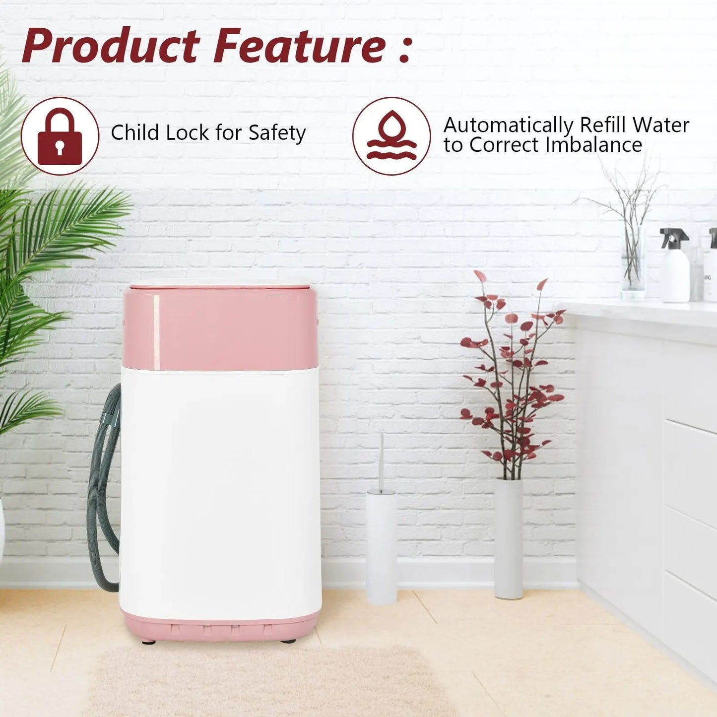8lbs Portable Fully Automatic Washing Machine with Drain Pump-Green Direct by Wilsons Home Store