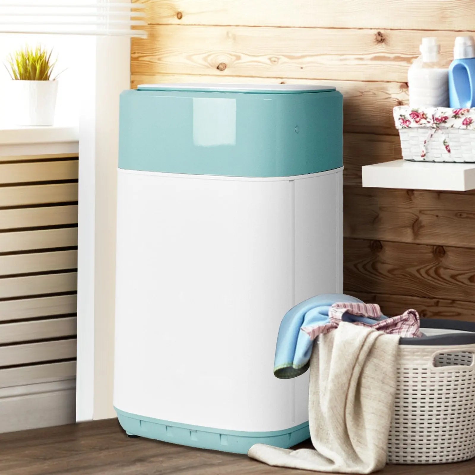 8lbs Portable Fully Automatic Washing Machine with Drain Pump-Green Direct by Wilsons Home Store
