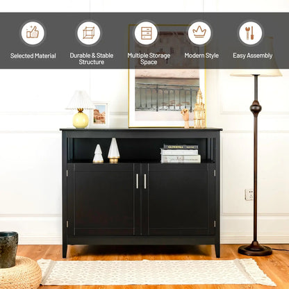 Modern Practical Wooden Kitchen Lockers with Large Storage Space-Black Direct by Wilsons Home Store