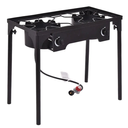 150 000 BTU Double Burner Outdoor Stove BBQ Grill Direct by Wilsons Home Store