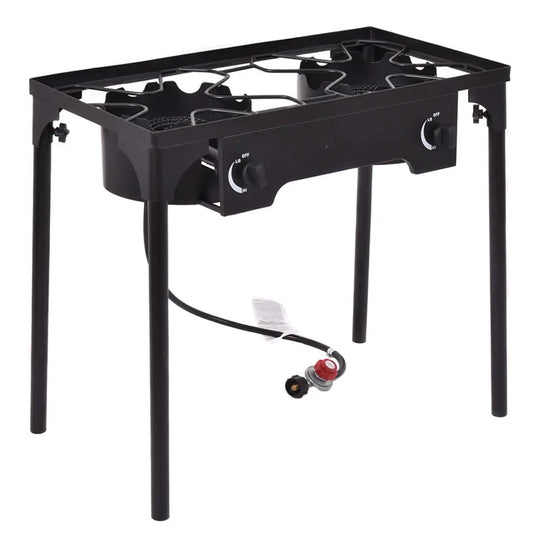 150 000 BTU Double Burner Outdoor Stove BBQ Grill Direct by Wilsons Home Store