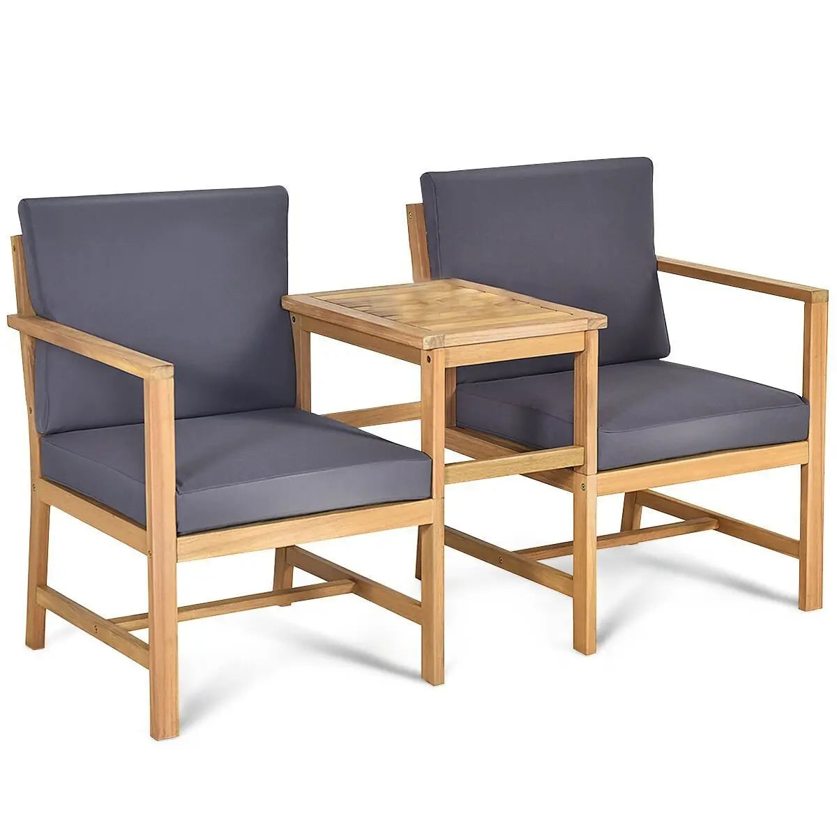 3-in-1 Acacia Wood Loveseat with Separable Coffee Table Direct by Wilsons Home Store