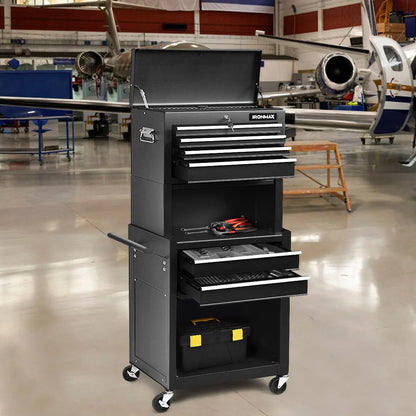 6-Drawer Tool Chest with Heightening Cabinet-Black Direct by Wilsons Home Store