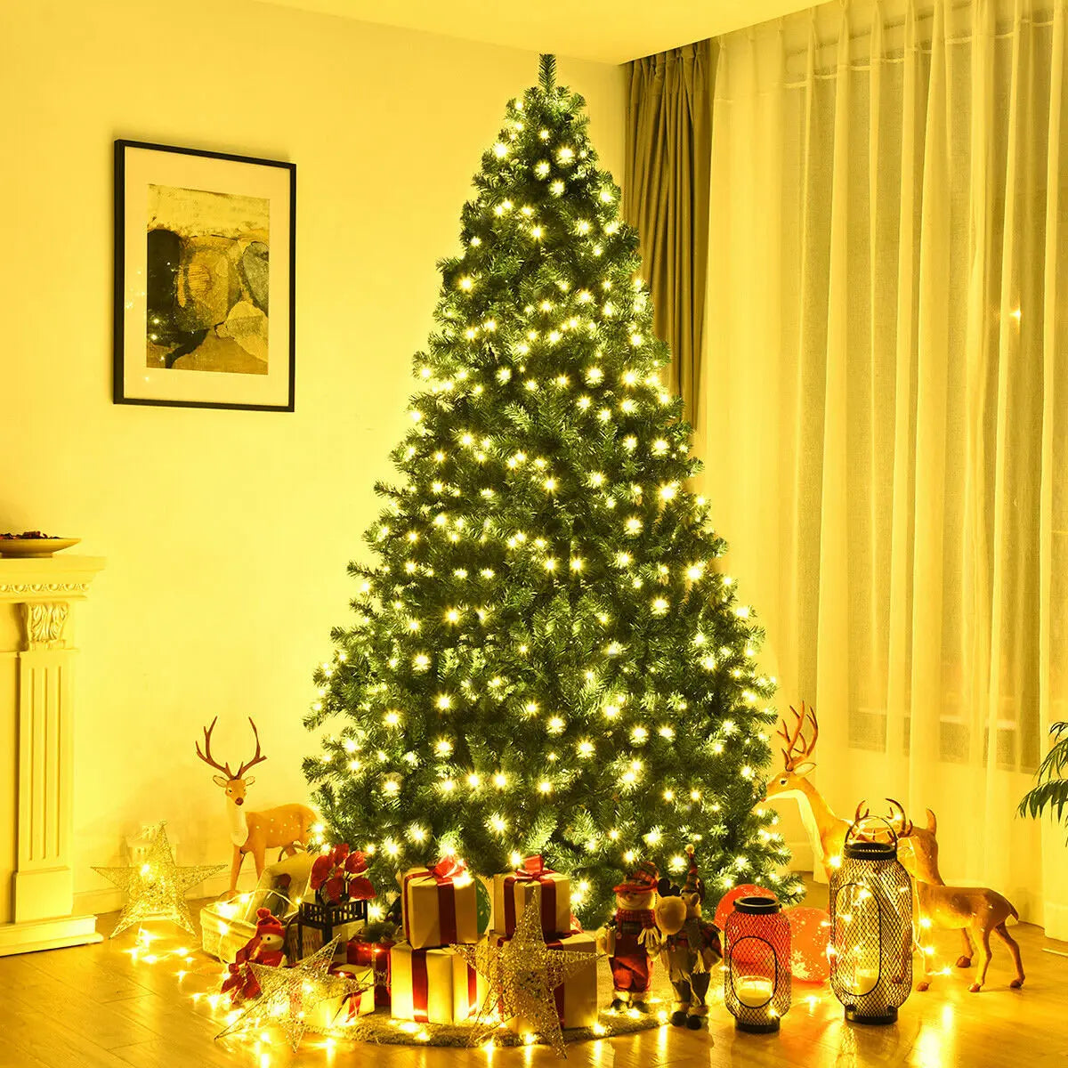 7.5 Feet PVC Artificial Christmas Tree with LED Lights-7.5 ft Direct by Wilsons Home Store