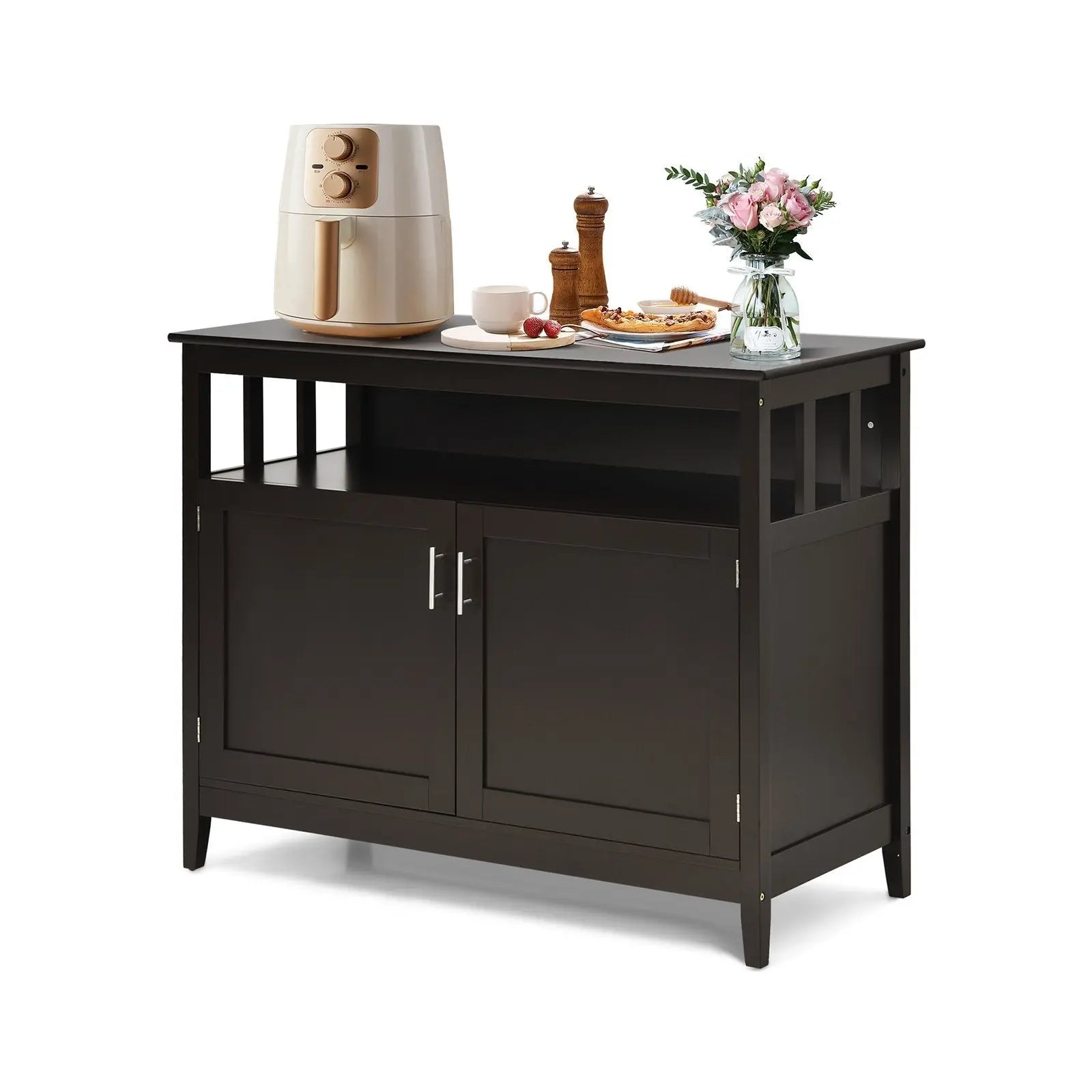 Modern Practical Wooden Kitchen Lockers with Large Storage Space-Black Direct by Wilsons Home Store