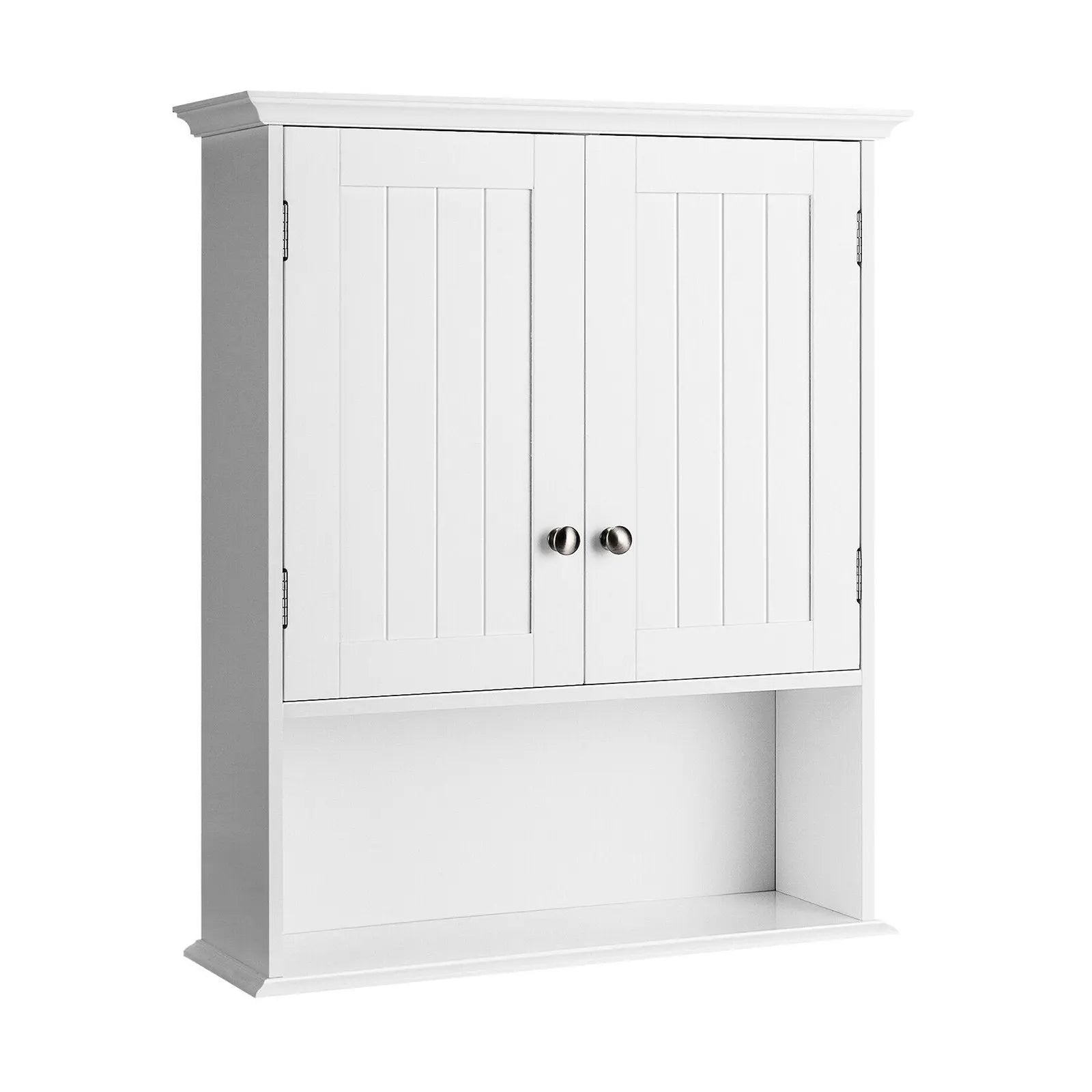 Wall Mount Bathroom Cabinet Storage Organizer with Doors and Shelves-Black Direct by Wilsons Home Store