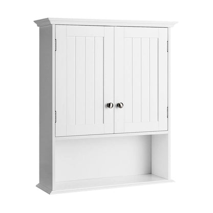 Wall Mount Bathroom Cabinet Storage Organizer with Doors and Shelves-Black Direct by Wilsons Home Store