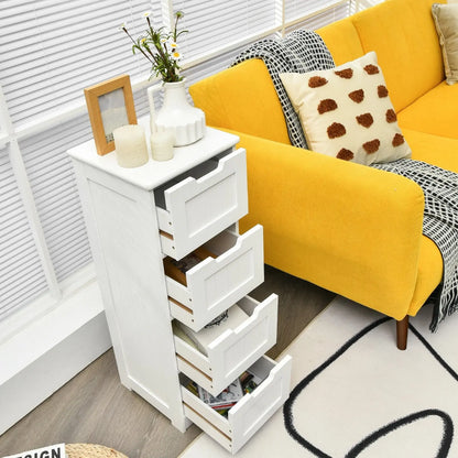 Free-Standing Side Storage Organizer with 4 Drawers-Black Direct by Wilsons Home Store