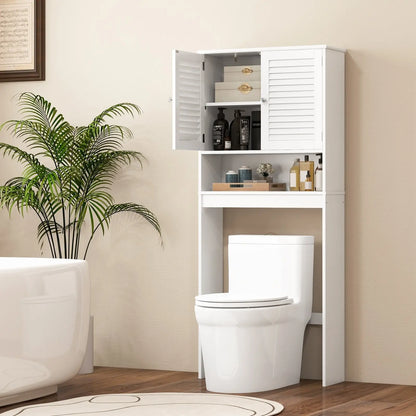 Over The Toilet Storage Cabinet with Double Doors and Adjustable Shelf Direct by Wilsons Home Store