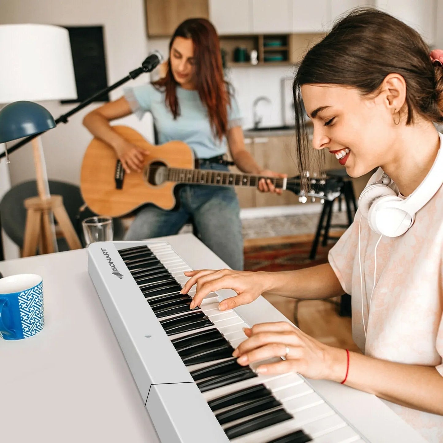 88-Key Foldable Digital Piano with MIDI and Wireless BT-Black Direct by Wilsons Home Store