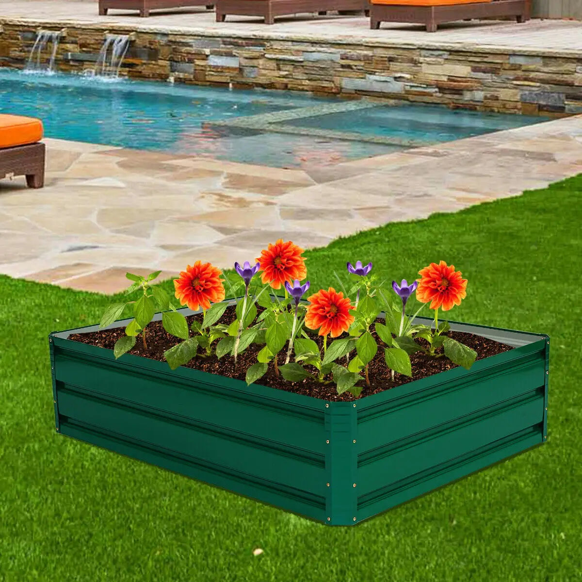 40 Inch x 32 Inch Patio Raised Garden Bed for Vegetable Flower Planting Direct by Wilsons Home Store