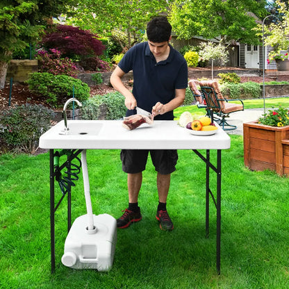 Folding Cleaning Sink Faucet Cutting Camping Table with Sprayer Direct by Wilsons Home Store