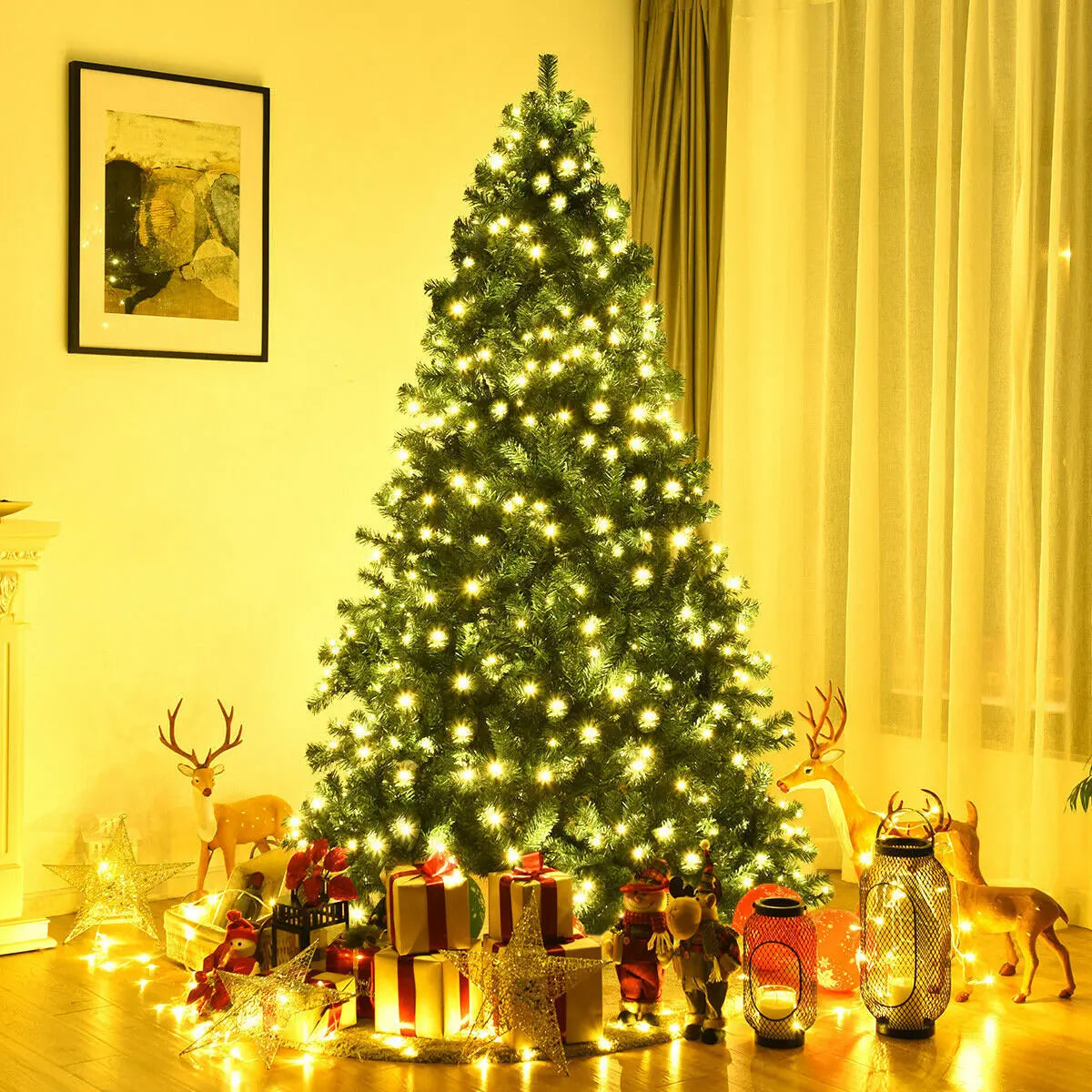 7.5 Feet PVC Artificial Christmas Tree with LED Lights-7.5 ft Direct by Wilsons Home Store