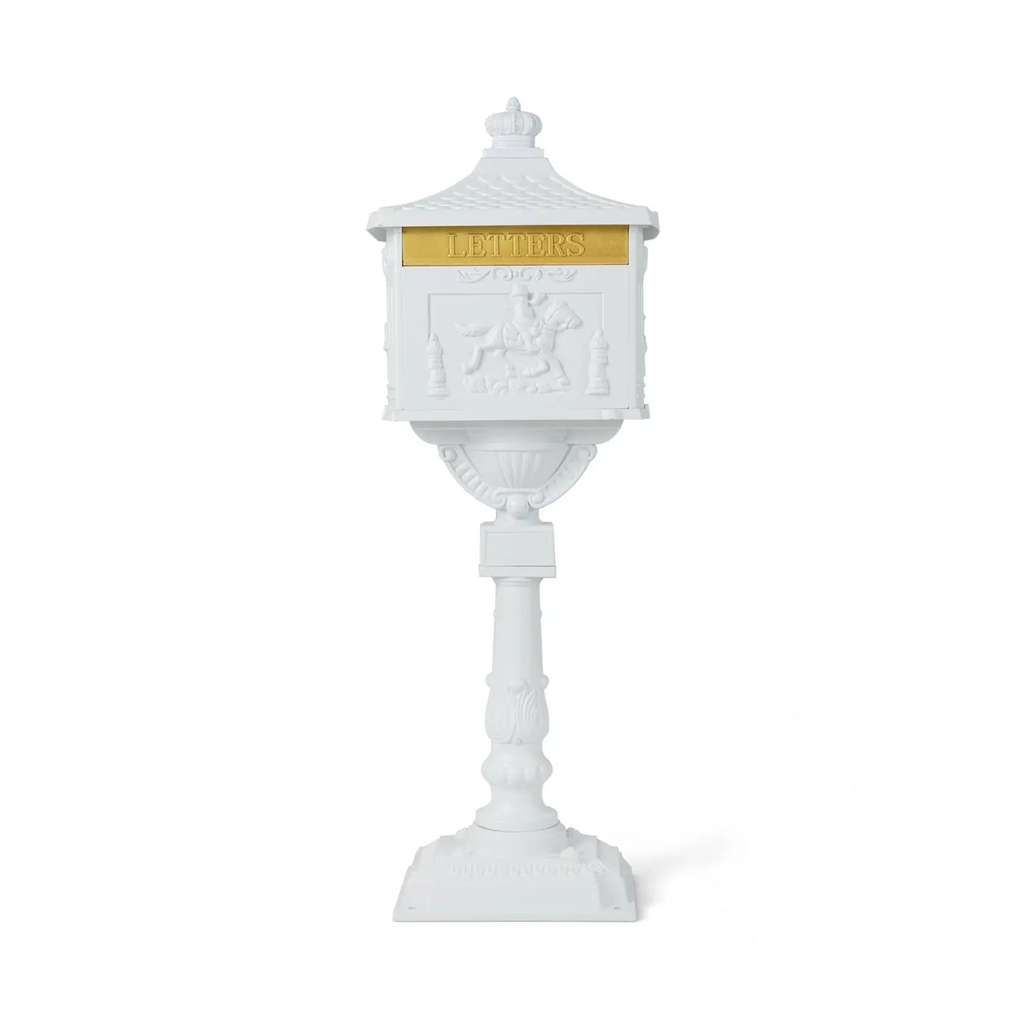 Retro Cast Aluminum Mailbox Security Postal Letter Box with Baffle Door-Black Direct by Wilsons Home Store