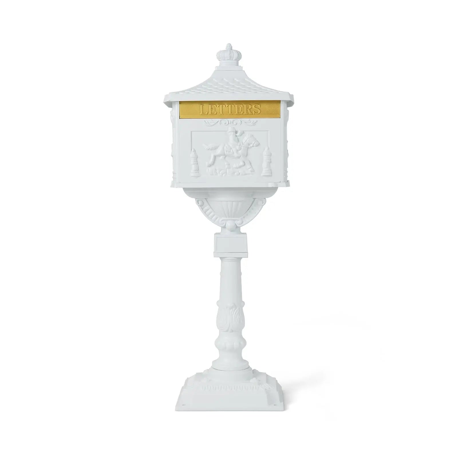 Retro Cast Aluminum Mailbox Security Postal Letter Box with Baffle Door-Black Direct by Wilsons Home Store