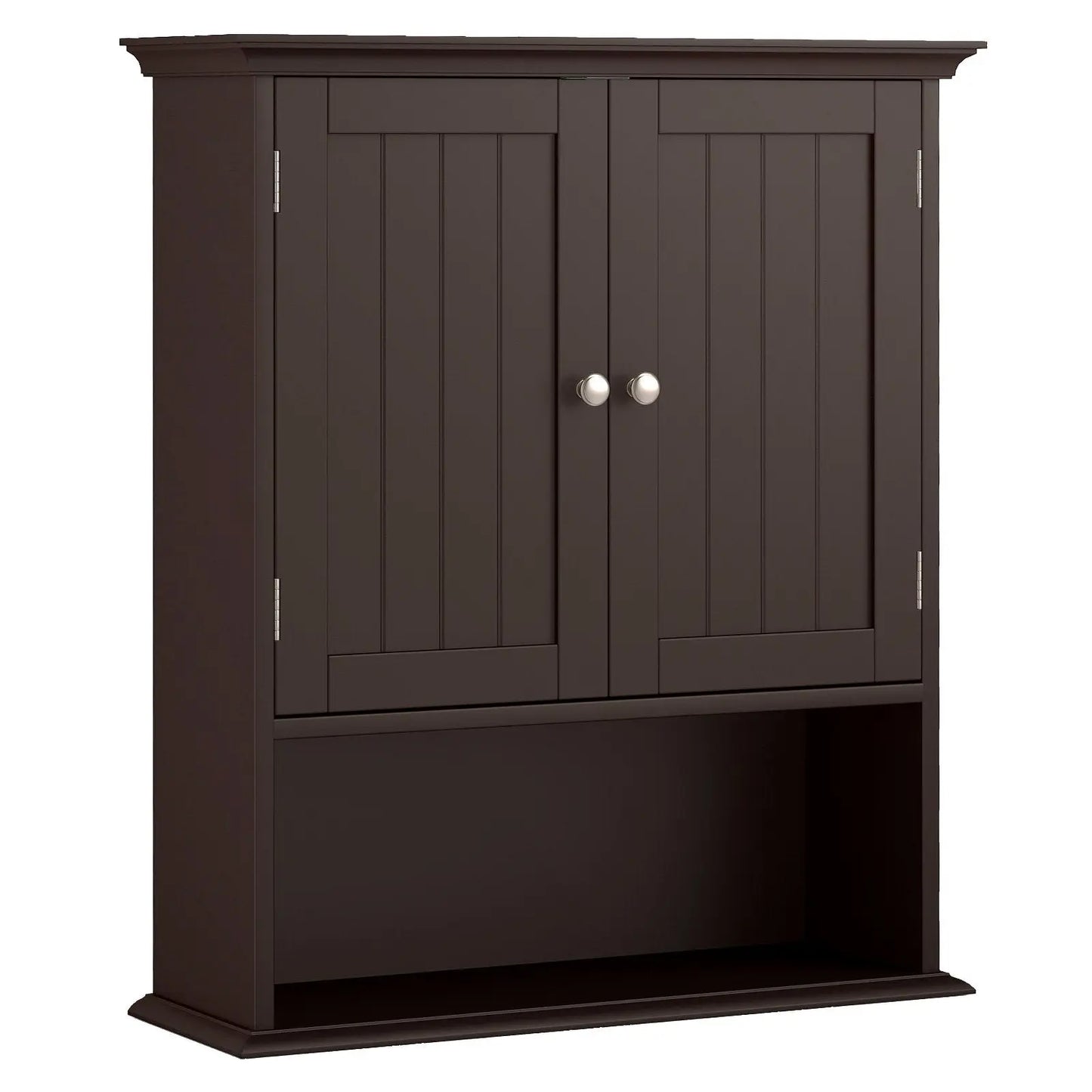 Wall Mount Bathroom Cabinet Storage Organizer with Doors and Shelves-Black Direct by Wilsons Home Store