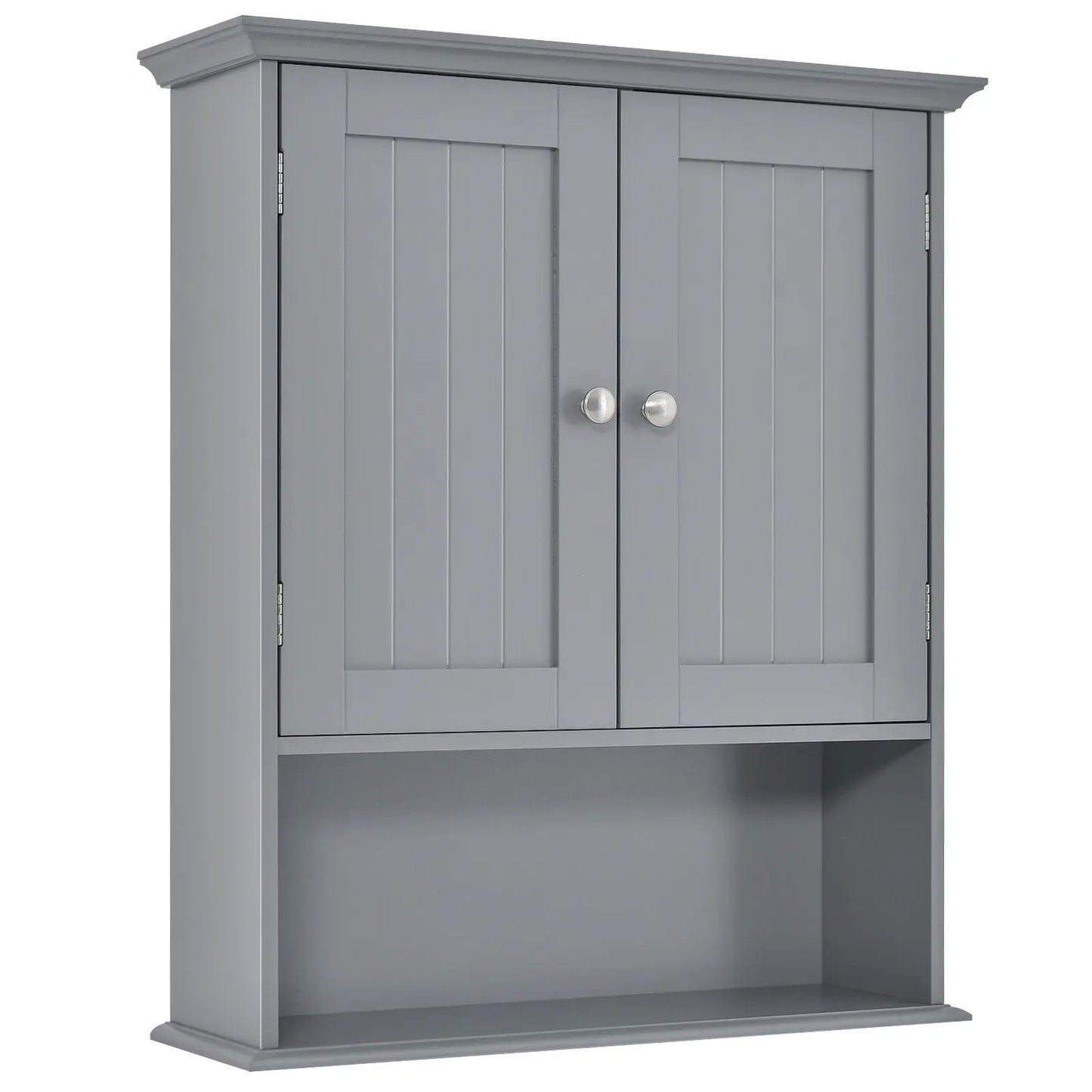 Wall Mount Bathroom Cabinet Storage Organizer with Doors and Shelves-Black Direct by Wilsons Home Store