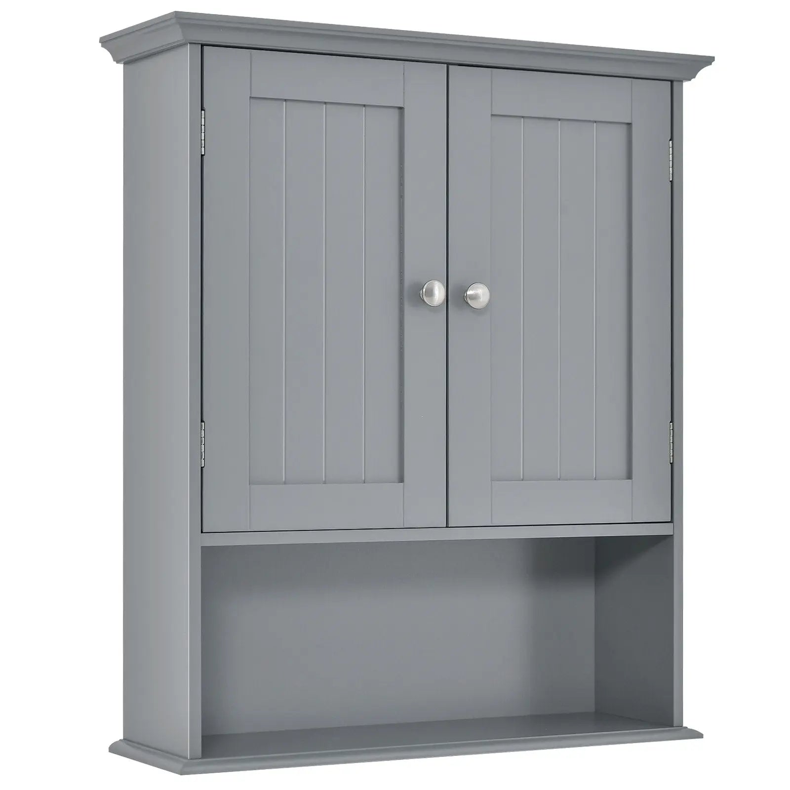 Wall Mount Bathroom Cabinet Storage Organizer with Doors and Shelves-Black Direct by Wilsons Home Store