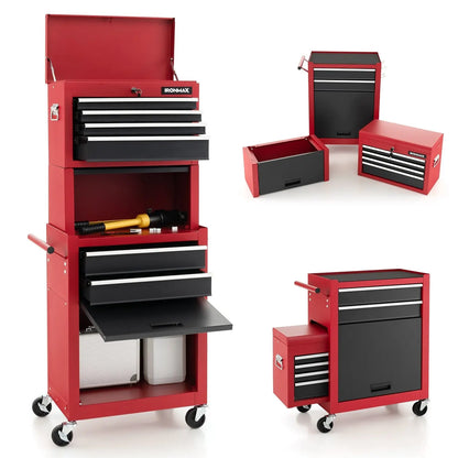 6-Drawer Tool Chest with Heightening Cabinet-Black Direct by Wilsons Home Store