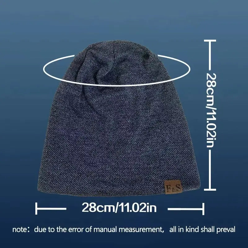 1Pcs Warm Knitted Beanie Hat for Men and Women - Fashionable Solidhip-Hop Style