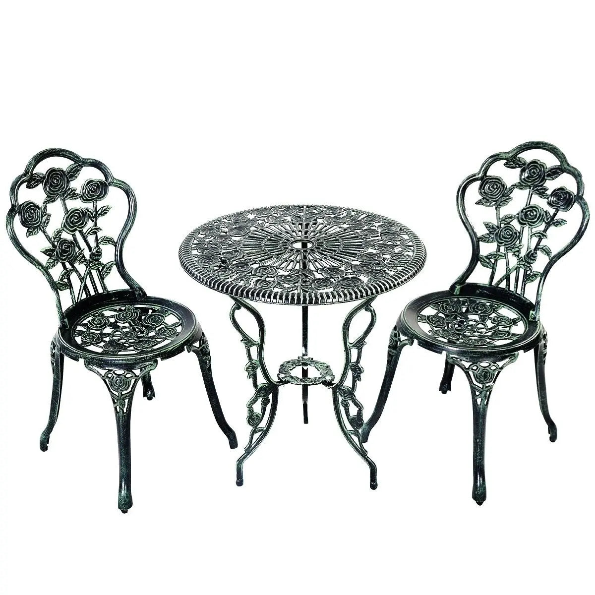 Outdoor Cast Aluminum Patio Furniture Set with Rose Design Direct by Wilsons Home Store