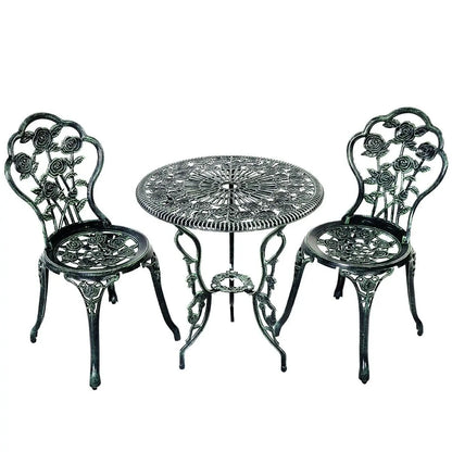 Outdoor Cast Aluminum Patio Furniture Set with Rose Design Direct by Wilsons Home Store