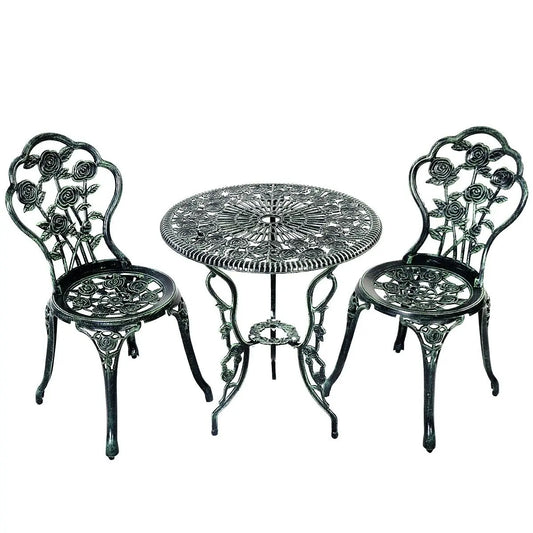 Outdoor Cast Aluminum Patio Furniture Set with Rose Design Direct by Wilsons Home Store