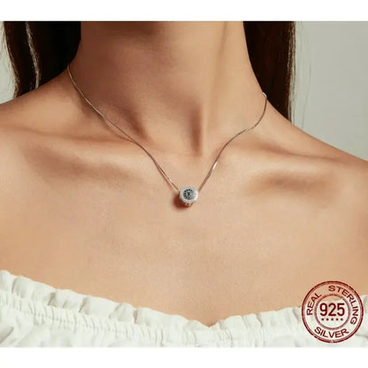 925 Sterling Silver Blue Crystal Evil Eye Necklace | Lucky Eye Neck Chain | Women'S Birthday Gift Fine Jewelry Itz Luxury