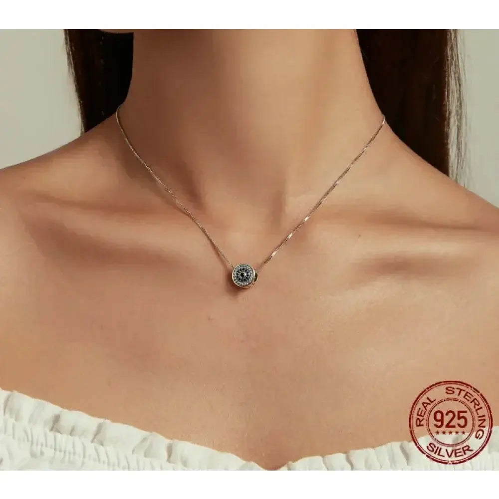 925 Sterling Silver Blue Crystal Evil Eye Necklace | Lucky Eye Neck Chain | Women'S Birthday Gift Fine Jewelry Itz Luxury
