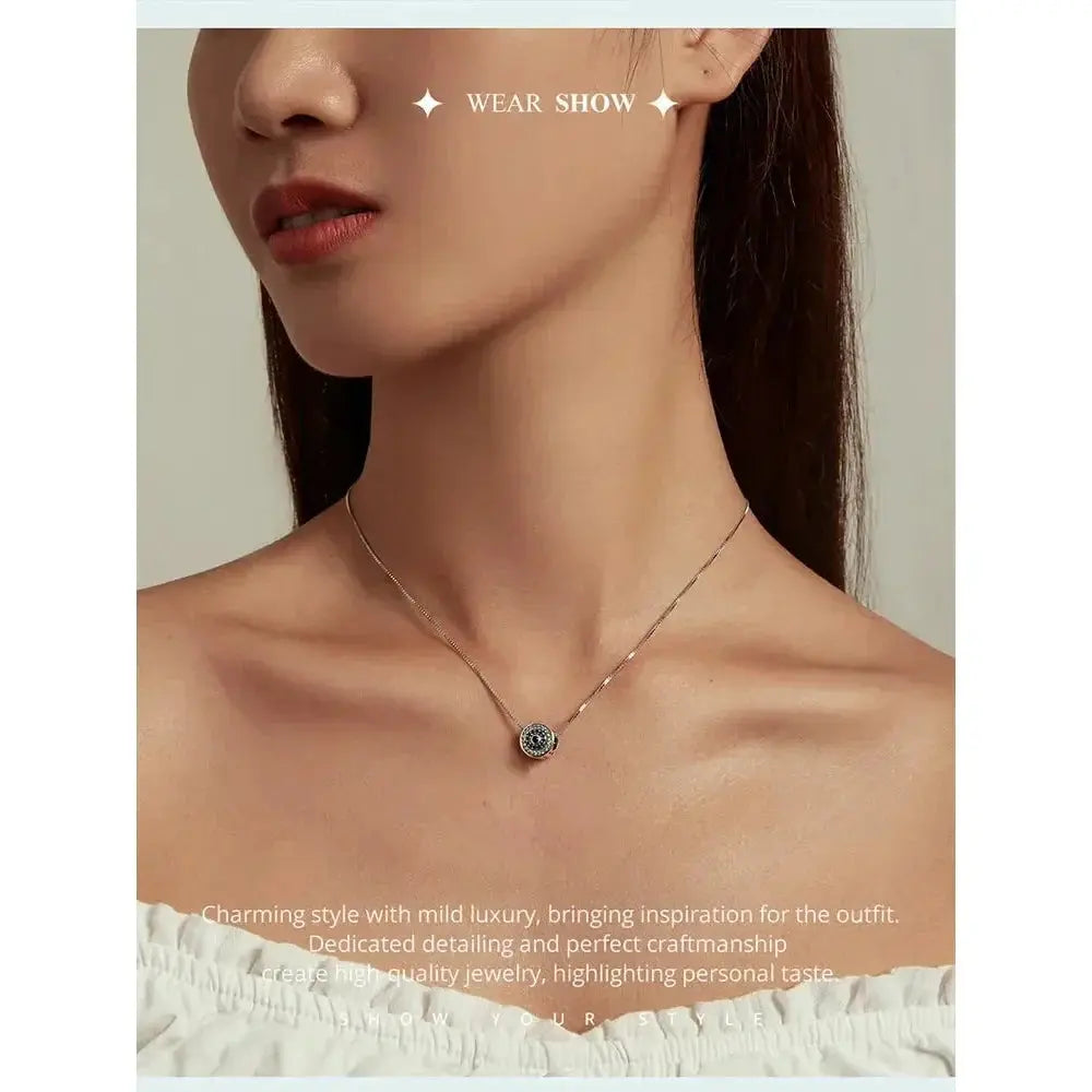 925 Sterling Silver Blue Crystal Evil Eye Necklace | Lucky Eye Neck Chain | Women'S Birthday Gift Fine Jewelry Itz Luxury