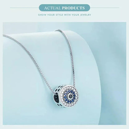 925 Sterling Silver Blue Crystal Evil Eye Necklace | Lucky Eye Neck Chain | Women'S Birthday Gift Fine Jewelry Itz Luxury