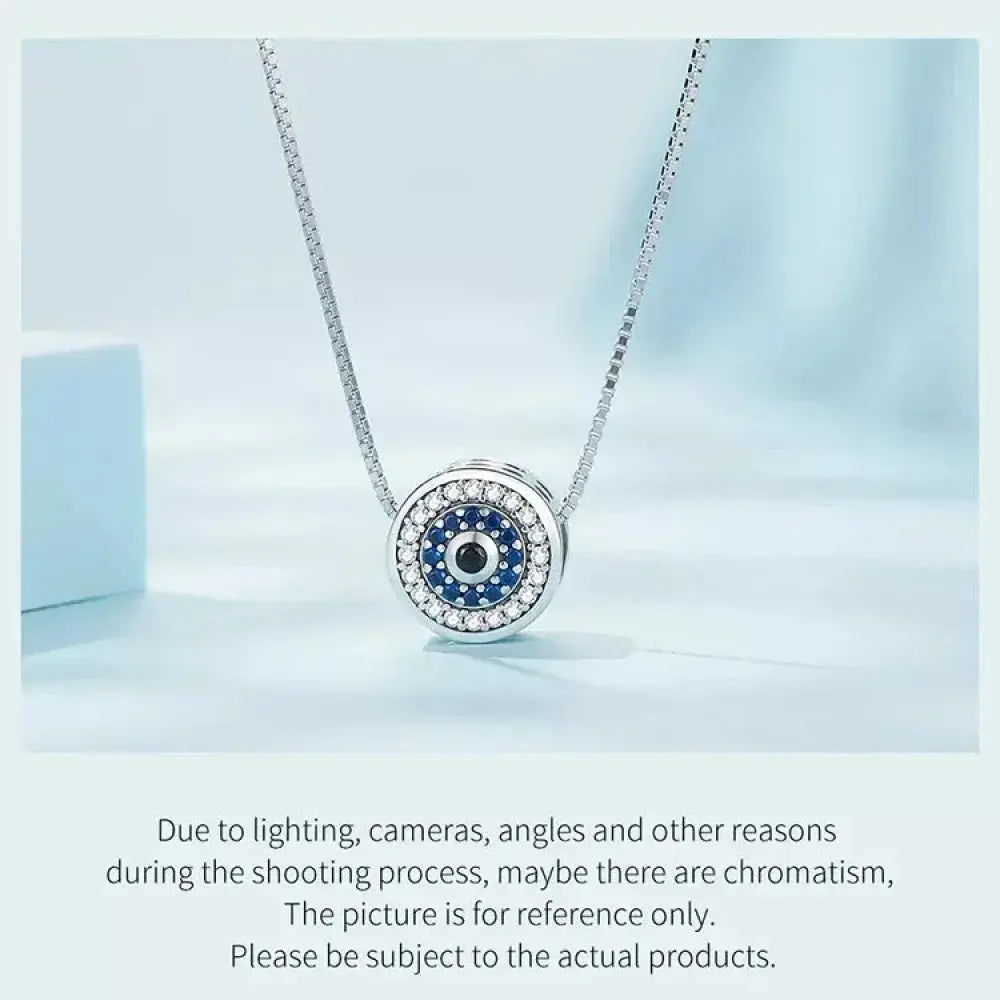 925 Sterling Silver Blue Crystal Evil Eye Necklace | Lucky Eye Neck Chain | Women'S Birthday Gift Fine Jewelry Itz Luxury