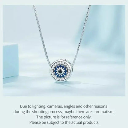 925 Sterling Silver Blue Crystal Evil Eye Necklace | Lucky Eye Neck Chain | Women'S Birthday Gift Fine Jewelry Itz Luxury