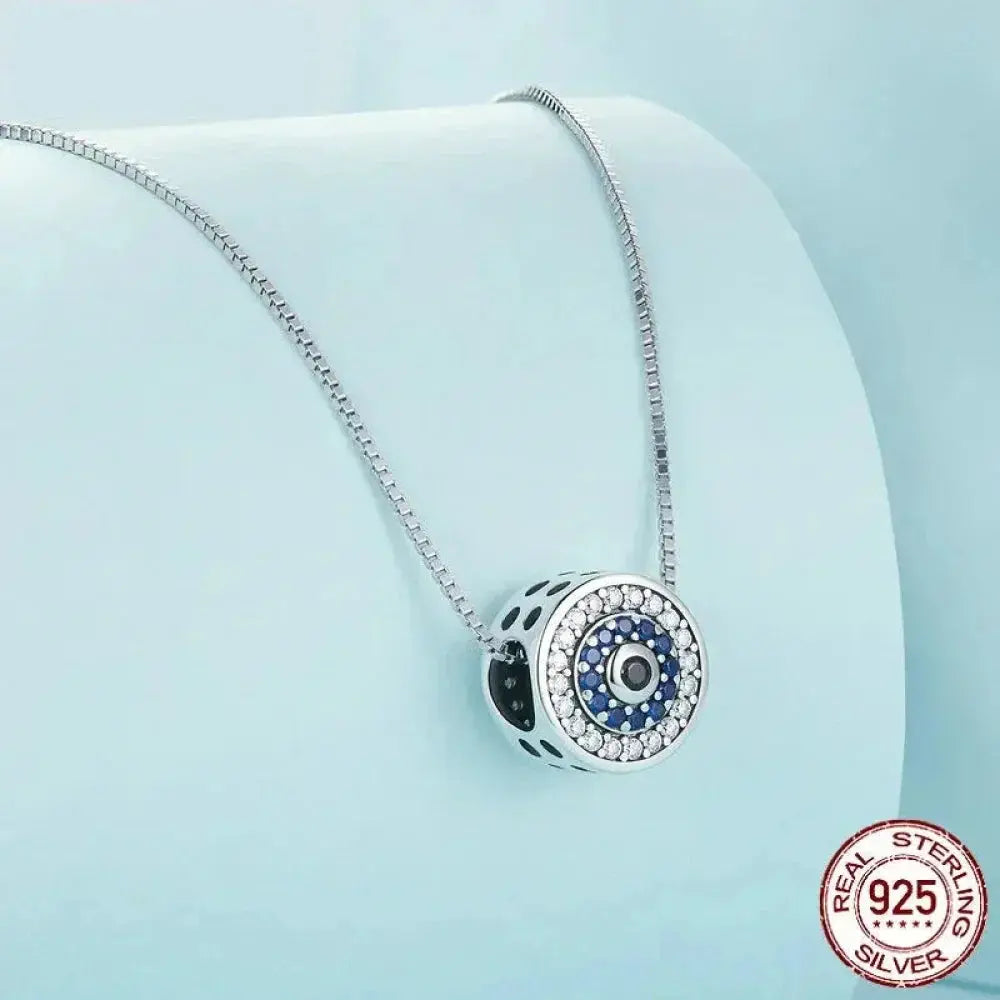 925 Sterling Silver Blue Crystal Evil Eye Necklace | Lucky Eye Neck Chain | Women'S Birthday Gift Fine Jewelry Itz Luxury