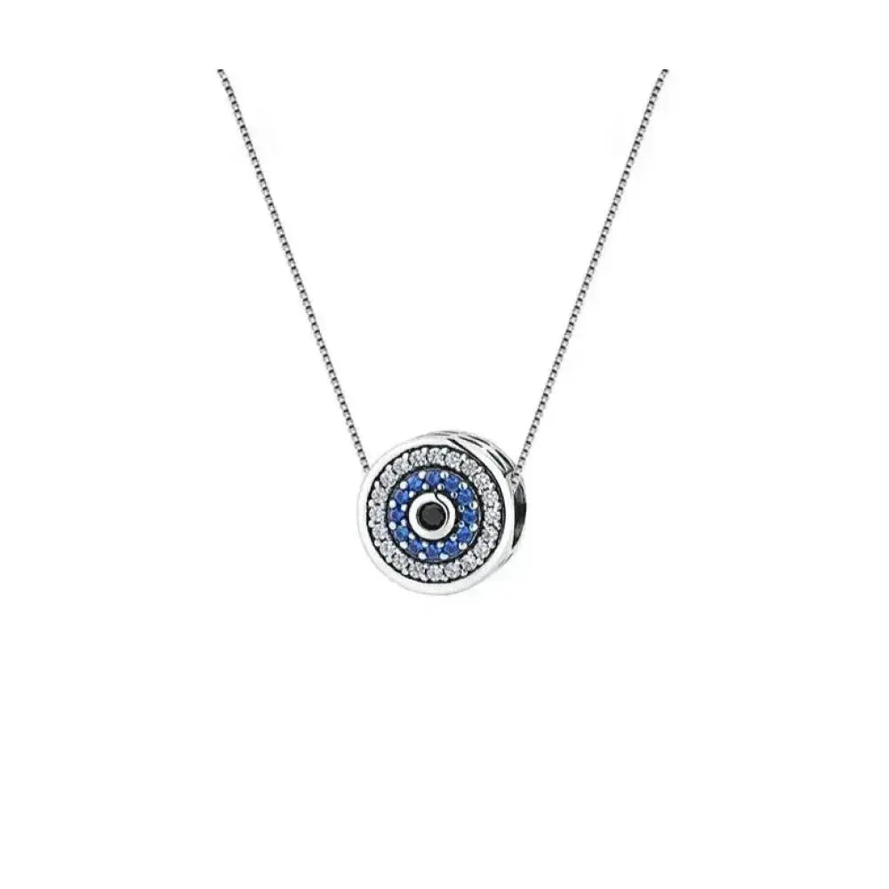925 Sterling Silver Blue Crystal Evil Eye Necklace | Lucky Eye Neck Chain | Women'S Birthday Gift Fine Jewelry Itz Luxury