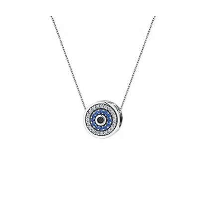 925 Sterling Silver Blue Crystal Evil Eye Necklace | Lucky Eye Neck Chain | Women'S Birthday Gift Fine Jewelry Itz Luxury