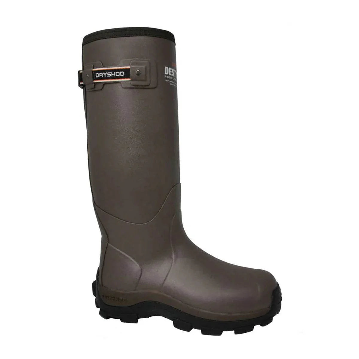 Dryshod Men's Destroyer Gusset High Khaki rugged outdoor brush boots for protection in tough terrains.