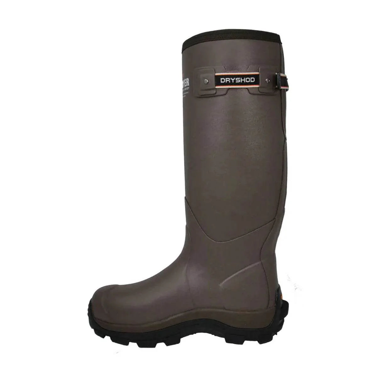 Dryshod Men's Destroyer Gusset High Boot for rugged outdoor brush boots with adjustable gusset and reinforced rubber.
