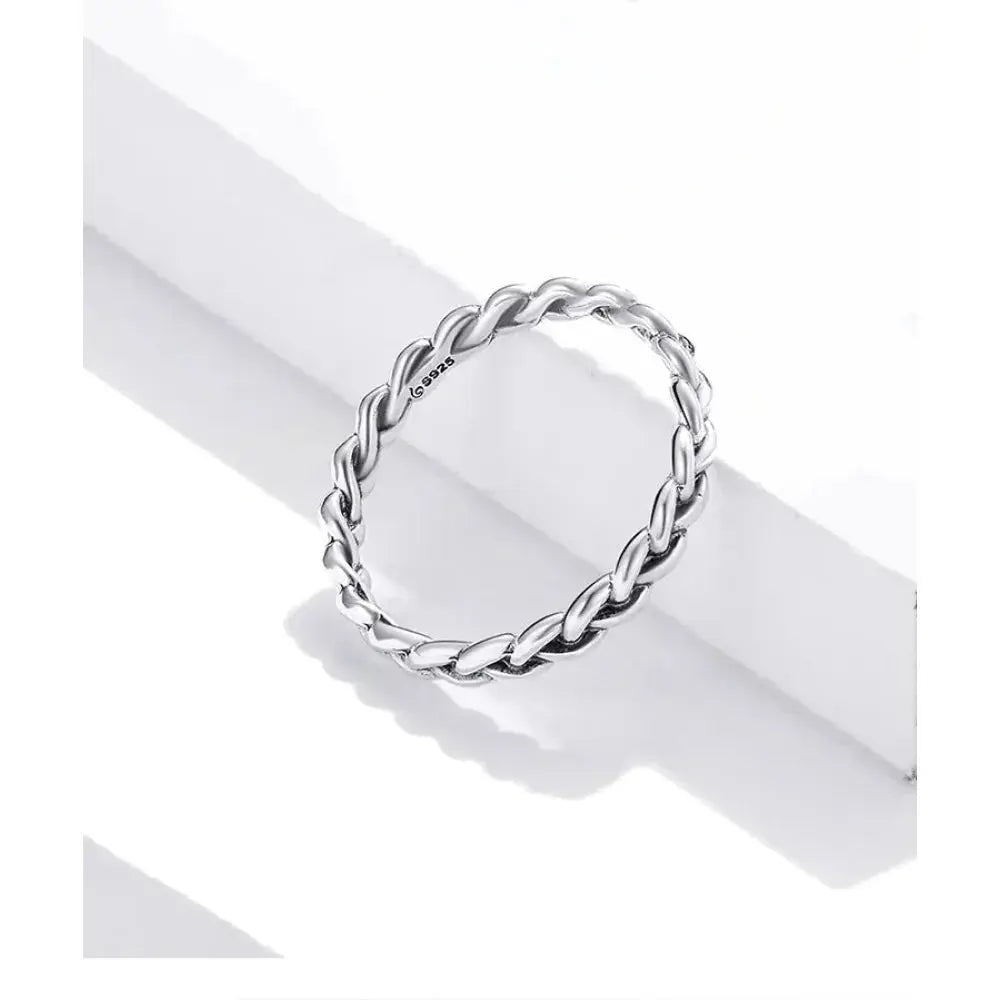 925 Sterling Silver Braided Texture Twisted Eternity Band Stackable Rings - Fine Jewelry Itz Luxury